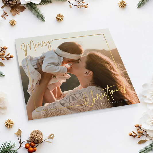 Merry Christmas Frame Pack of 10 Personalised Christmas Cards