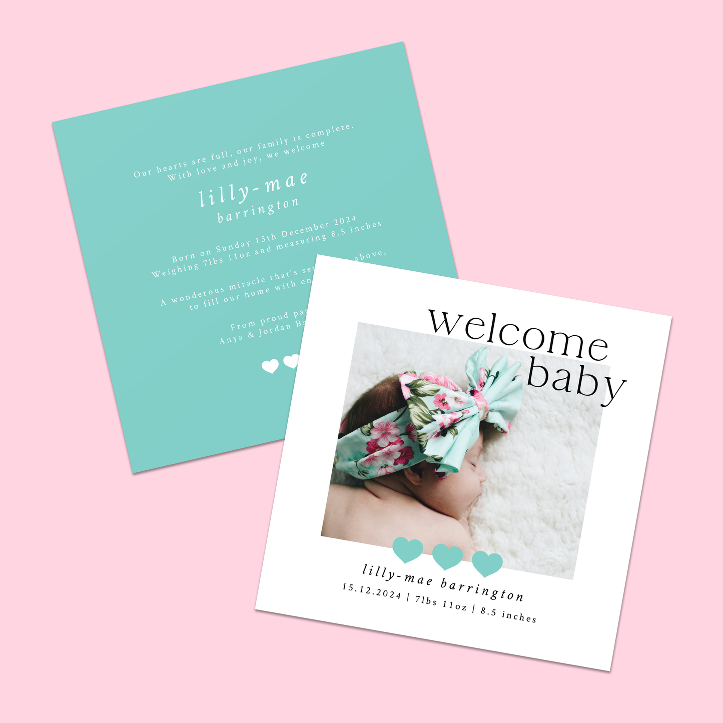 Lilly-Mae - Pack of 10 Birth Announcements