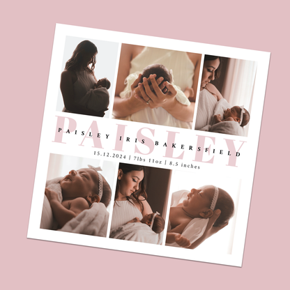 PAISLEY - Pack of 10 Birth Announcements