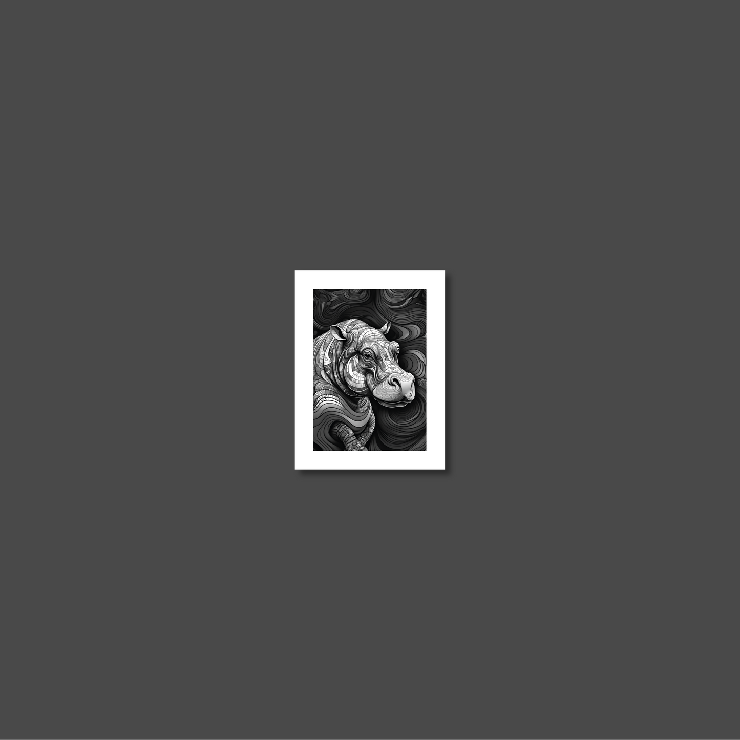 ABSTRACT HIPPO **UNFRAMED ART PRINT**