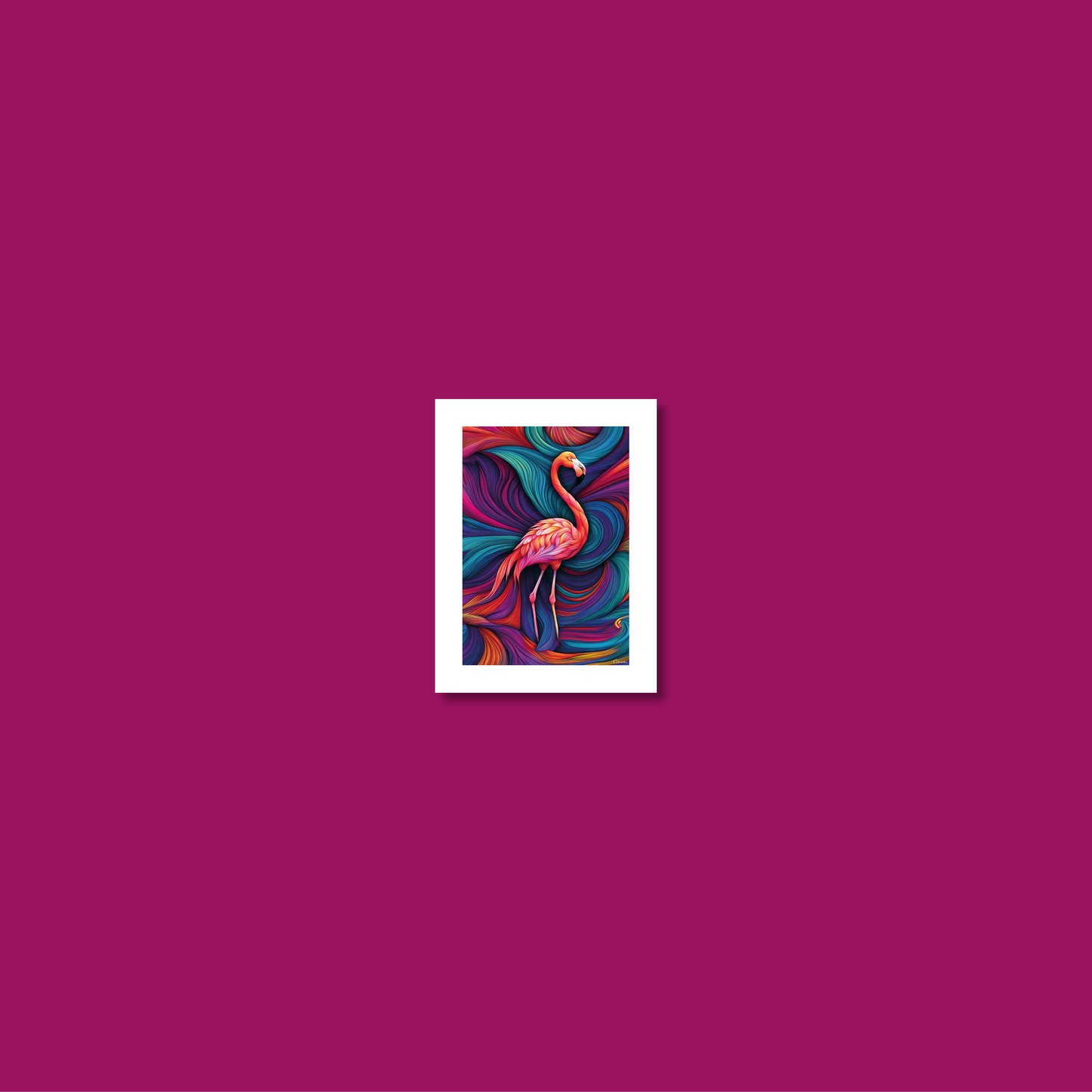 ABSTRACT FLAMINGO **UNFRAMED ART PRINT**