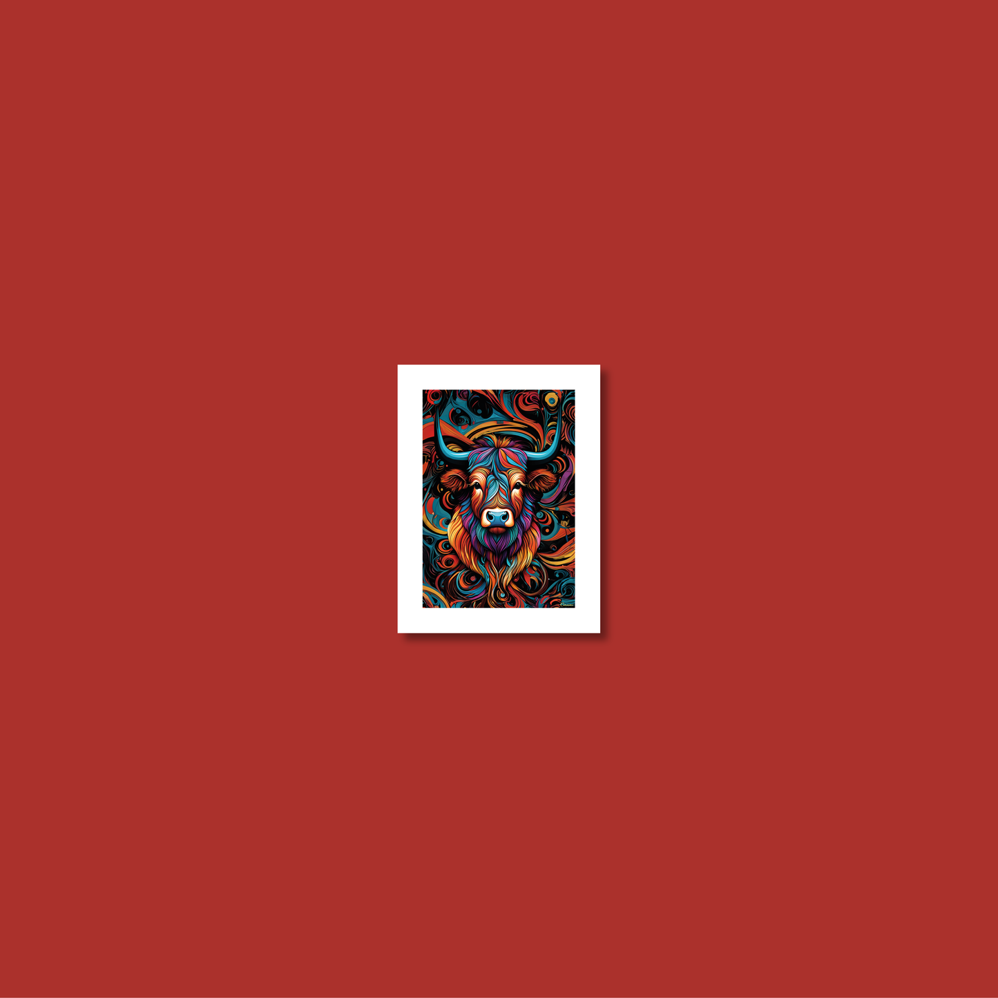 ABSTRACT HIGHLAND CATTLE **UNFRAMED ART PRINT**