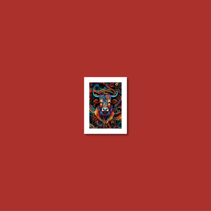 ABSTRACT HIGHLAND CATTLE **UNFRAMED ART PRINT**