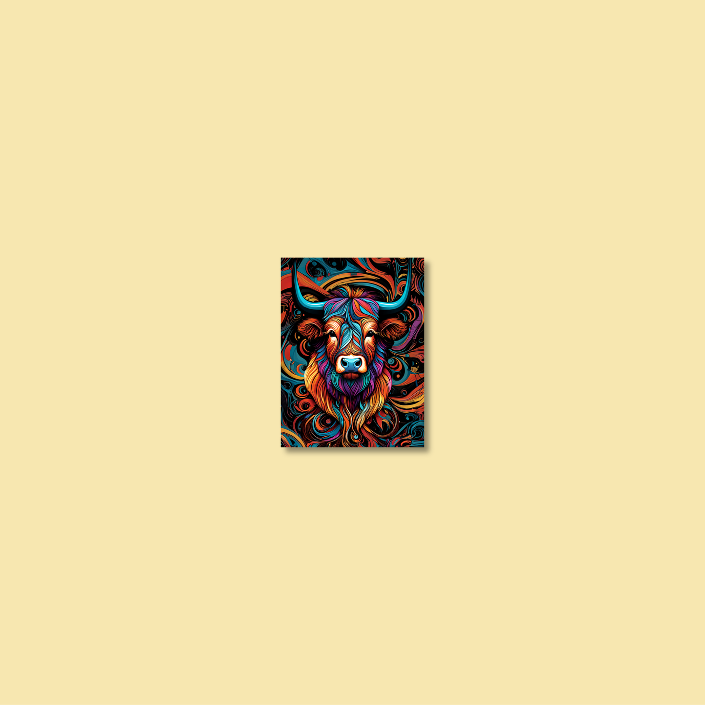 ABSTRACT HIGHLAND CATTLE **UNFRAMED ART PRINT**