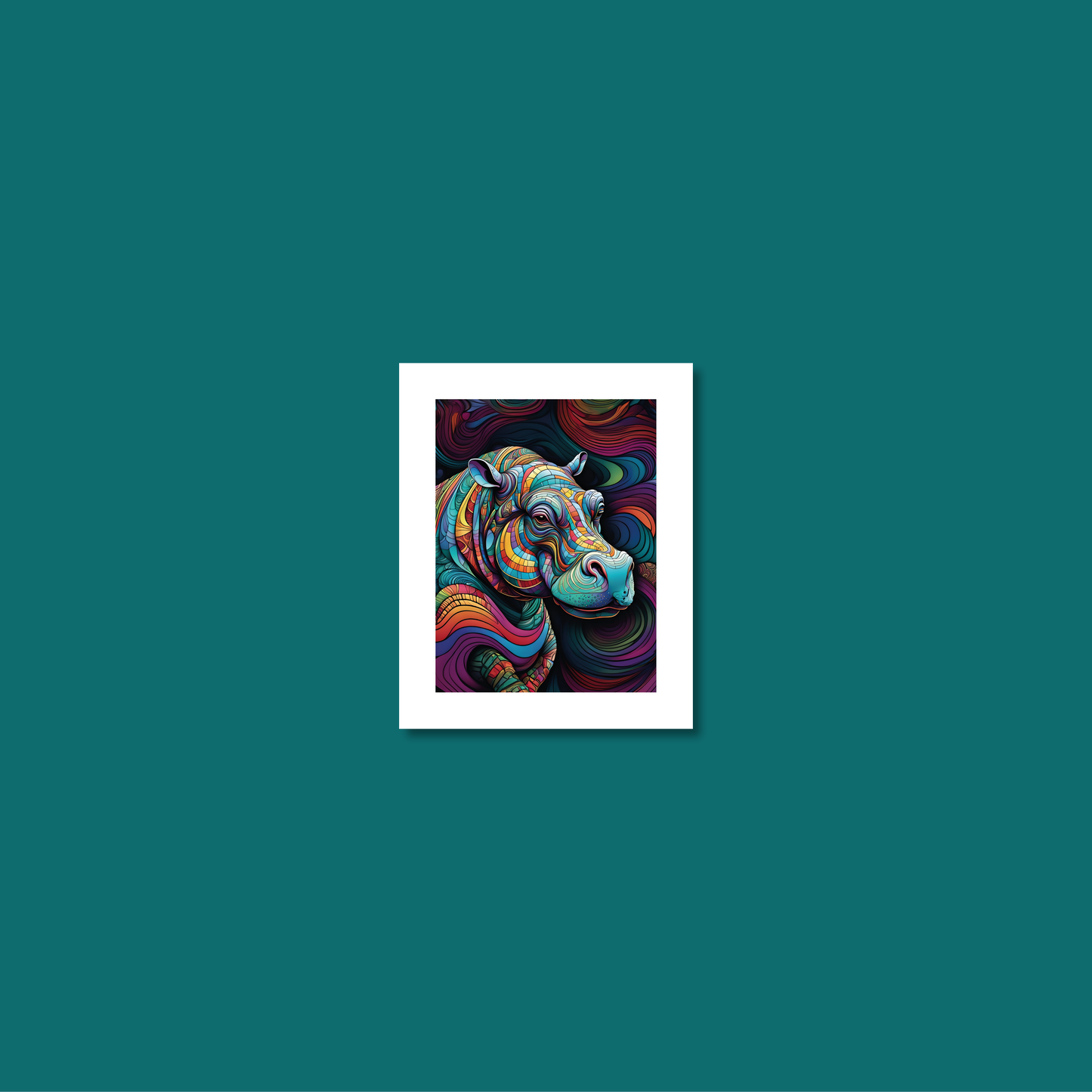 ABSTRACT HIPPO **UNFRAMED ART PRINT**