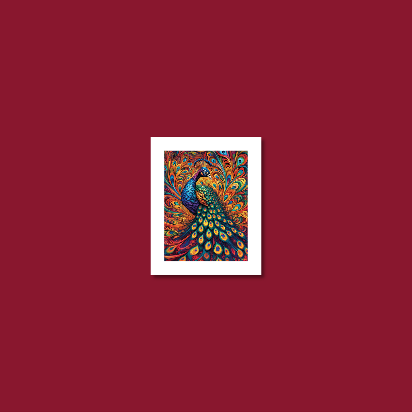 ABSTRACT PEACOCK **UNFRAMED ART PRINT**