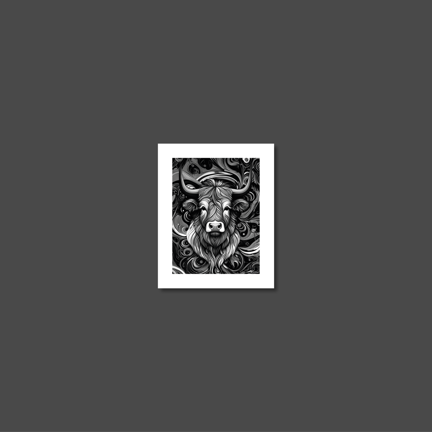 ABSTRACT HIGHLAND CATTLE **UNFRAMED ART PRINT**