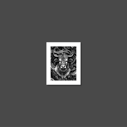 ABSTRACT HIGHLAND CATTLE **UNFRAMED ART PRINT**