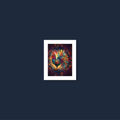ABSTRACT COCKEREL **UNFRAMED ART PRINT**