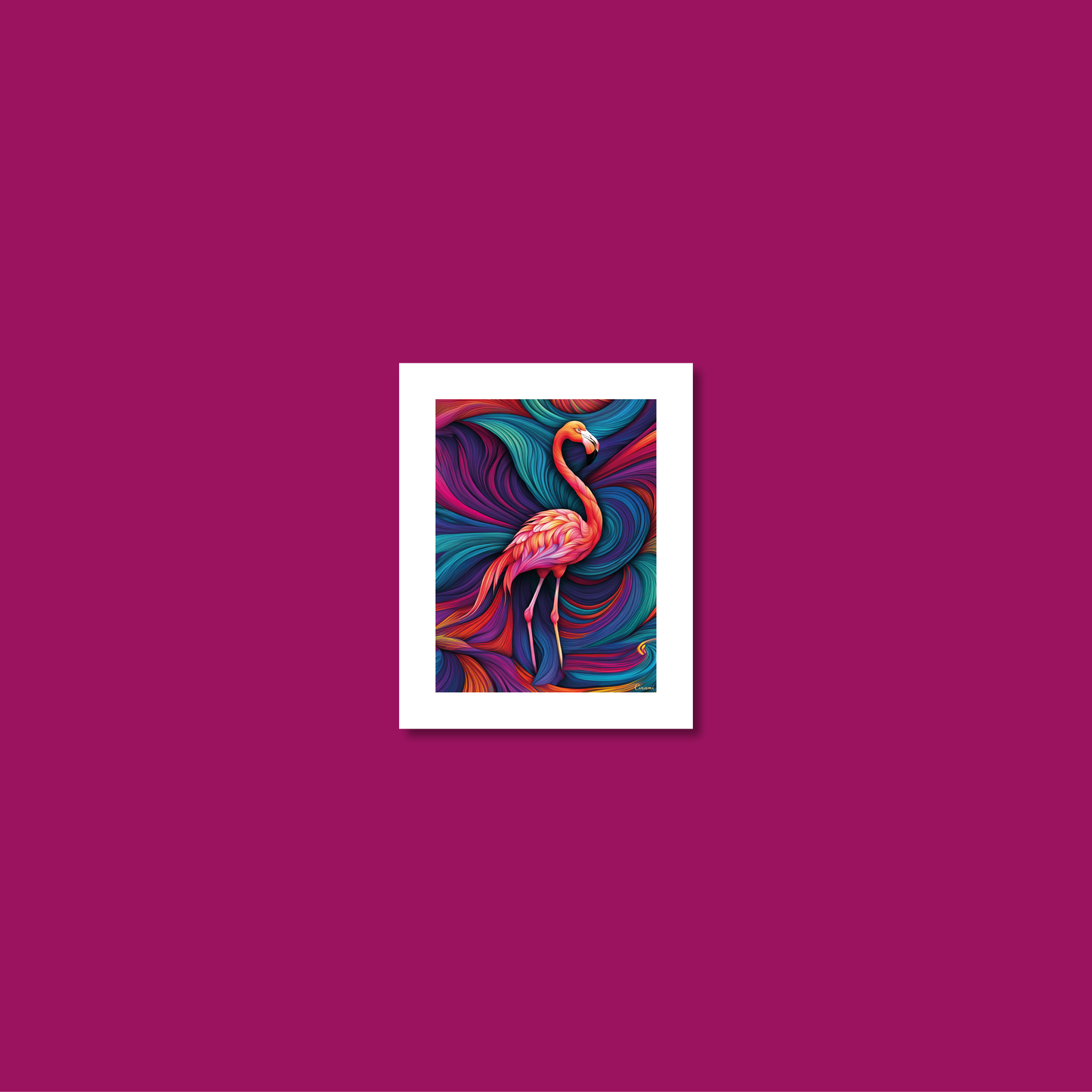 ABSTRACT FLAMINGO **UNFRAMED ART PRINT**