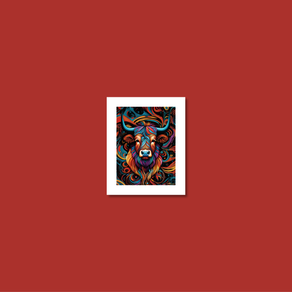 ABSTRACT HIGHLAND CATTLE **UNFRAMED ART PRINT**
