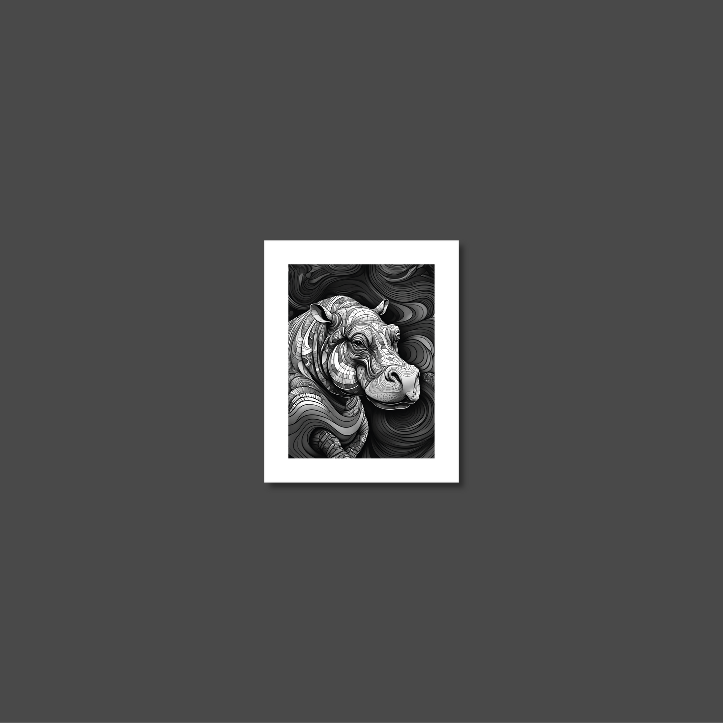 ABSTRACT HIPPO **UNFRAMED ART PRINT**