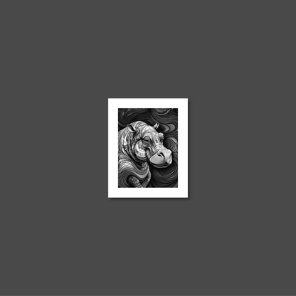 ABSTRACT HIPPO **UNFRAMED ART PRINT**