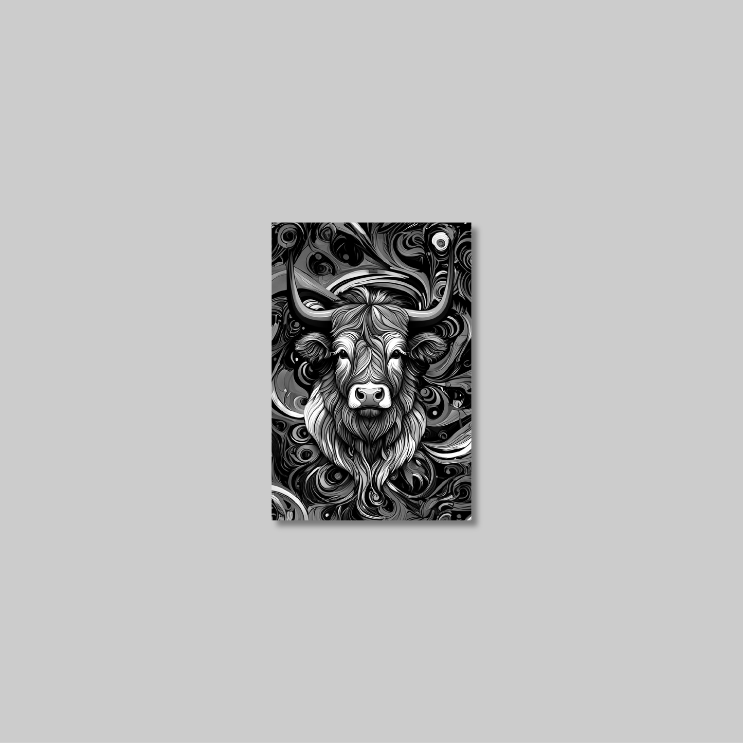 ABSTRACT HIGHLAND CATTLE **UNFRAMED ART PRINT**