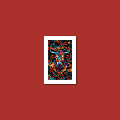ABSTRACT HIGHLAND CATTLE **UNFRAMED ART PRINT**