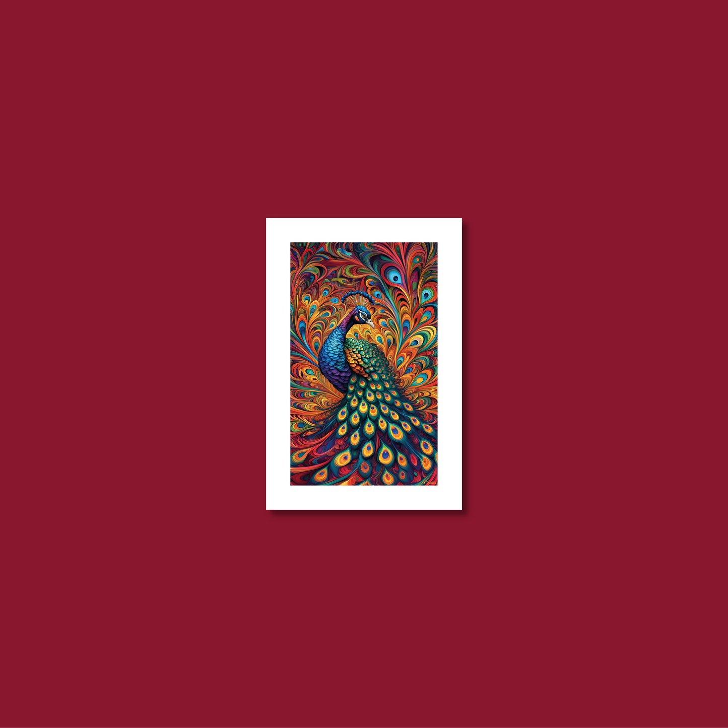 ABSTRACT PEACOCK **UNFRAMED ART PRINT**