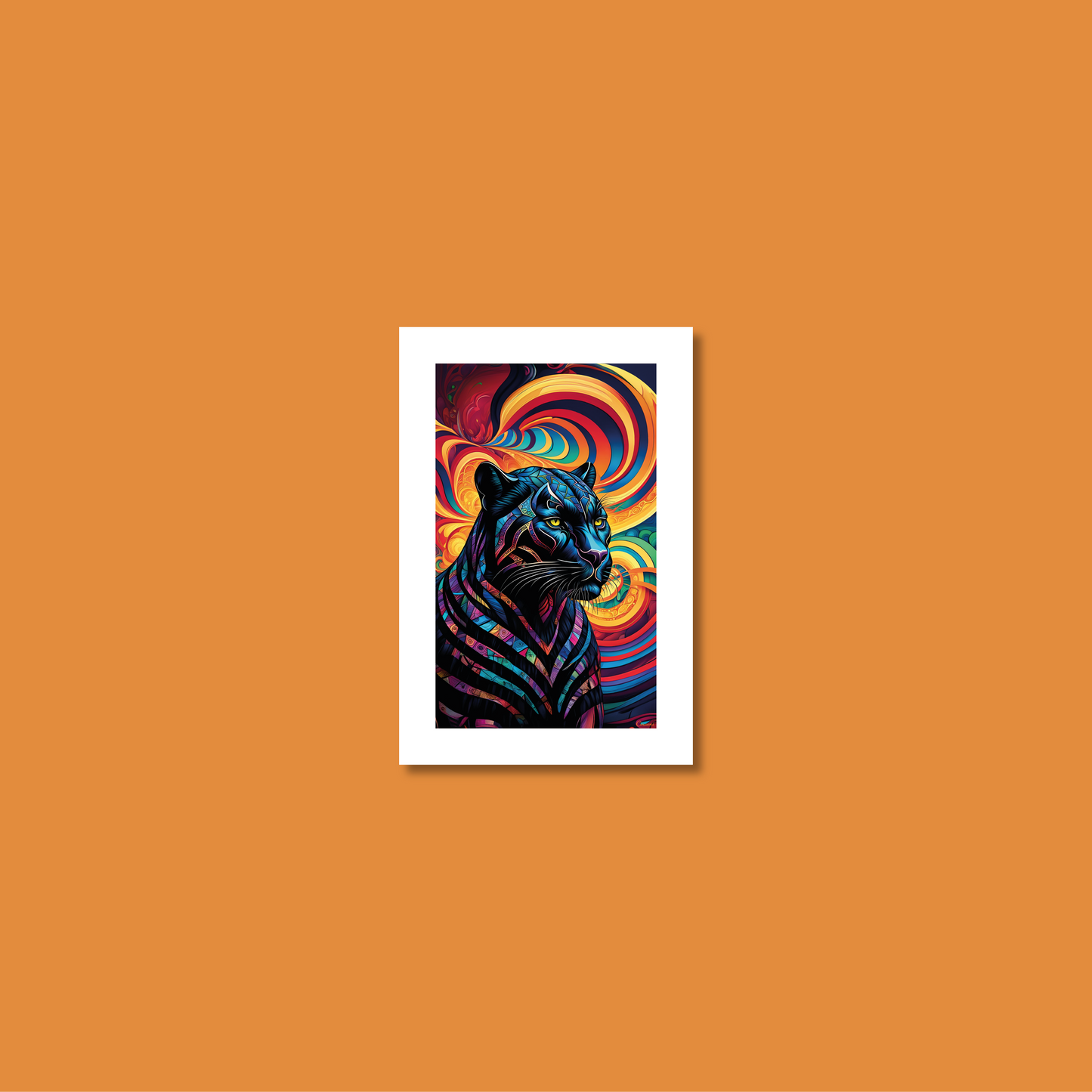 ABSTRACT BLACK PANTHER **UNFRAMED ART PRINT**