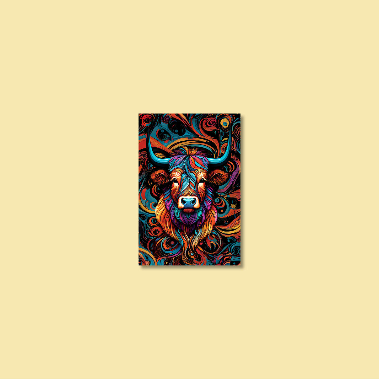 ABSTRACT HIGHLAND CATTLE **UNFRAMED ART PRINT**