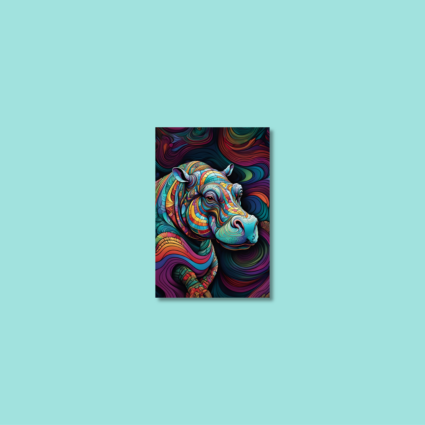 ABSTRACT HIPPO **UNFRAMED ART PRINT**