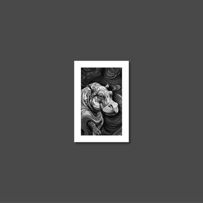 ABSTRACT HIPPO **UNFRAMED ART PRINT**