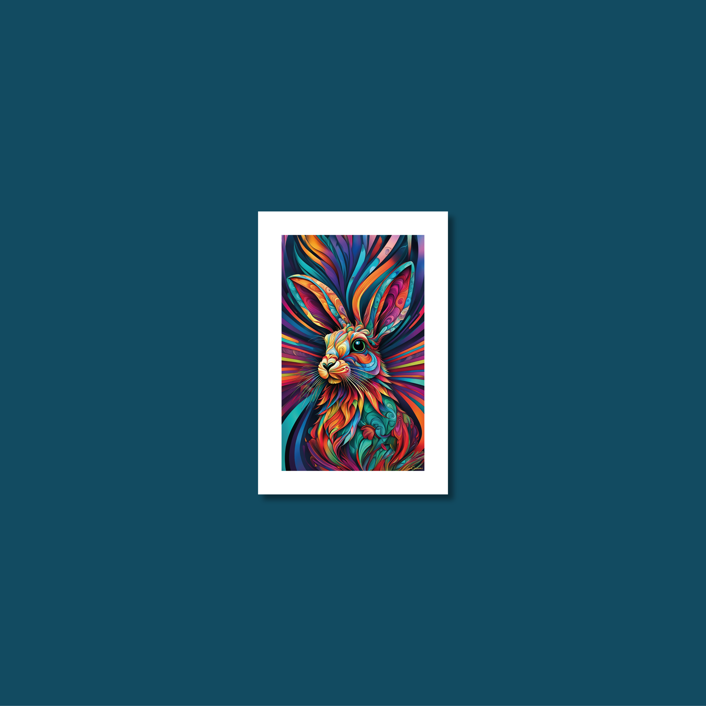 ABSTRACT RABBIT **UNFRAMED ART PRINT**