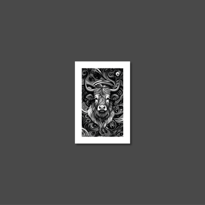 ABSTRACT HIGHLAND CATTLE **UNFRAMED ART PRINT**