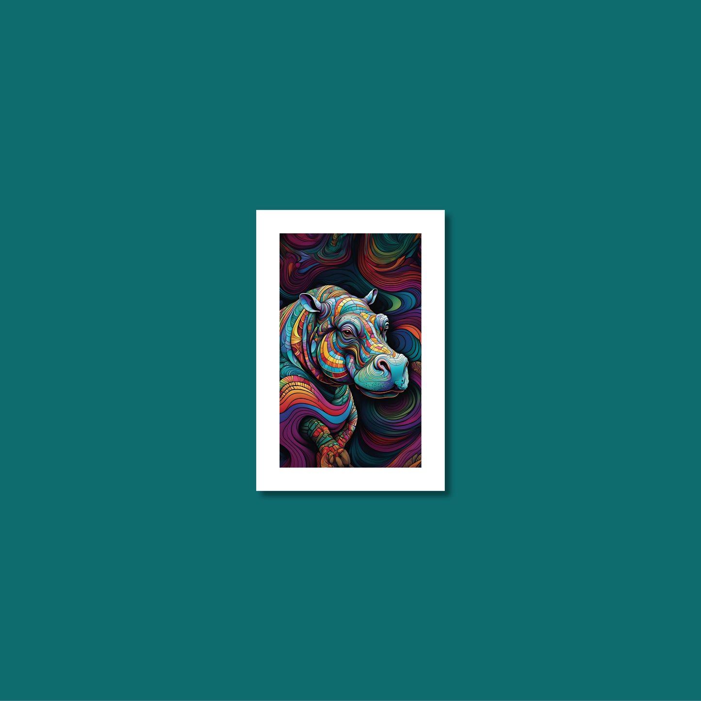 ABSTRACT HIPPO **UNFRAMED ART PRINT**