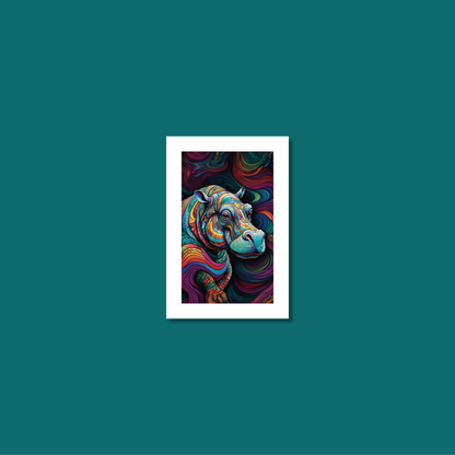 ABSTRACT HIPPO **UNFRAMED ART PRINT**