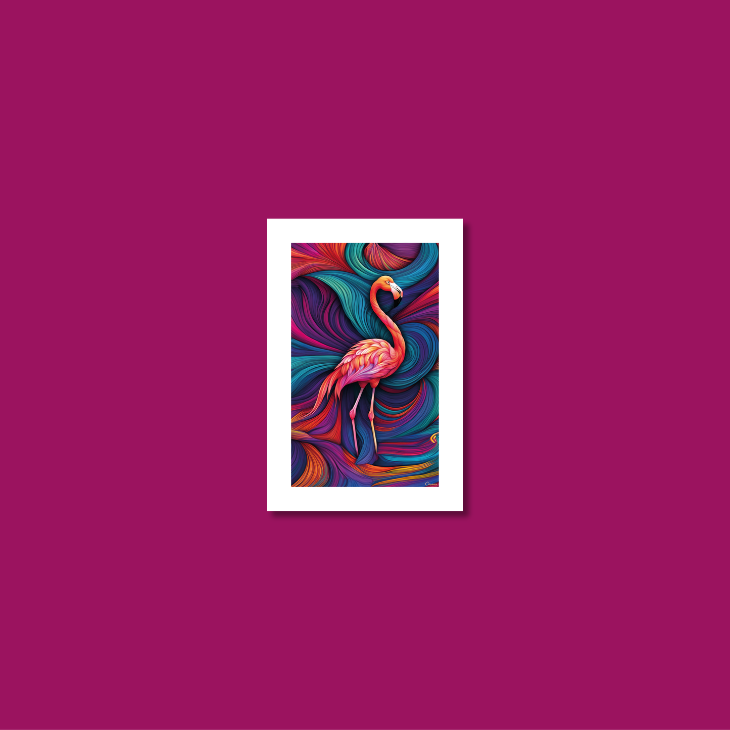 ABSTRACT FLAMINGO **UNFRAMED ART PRINT**