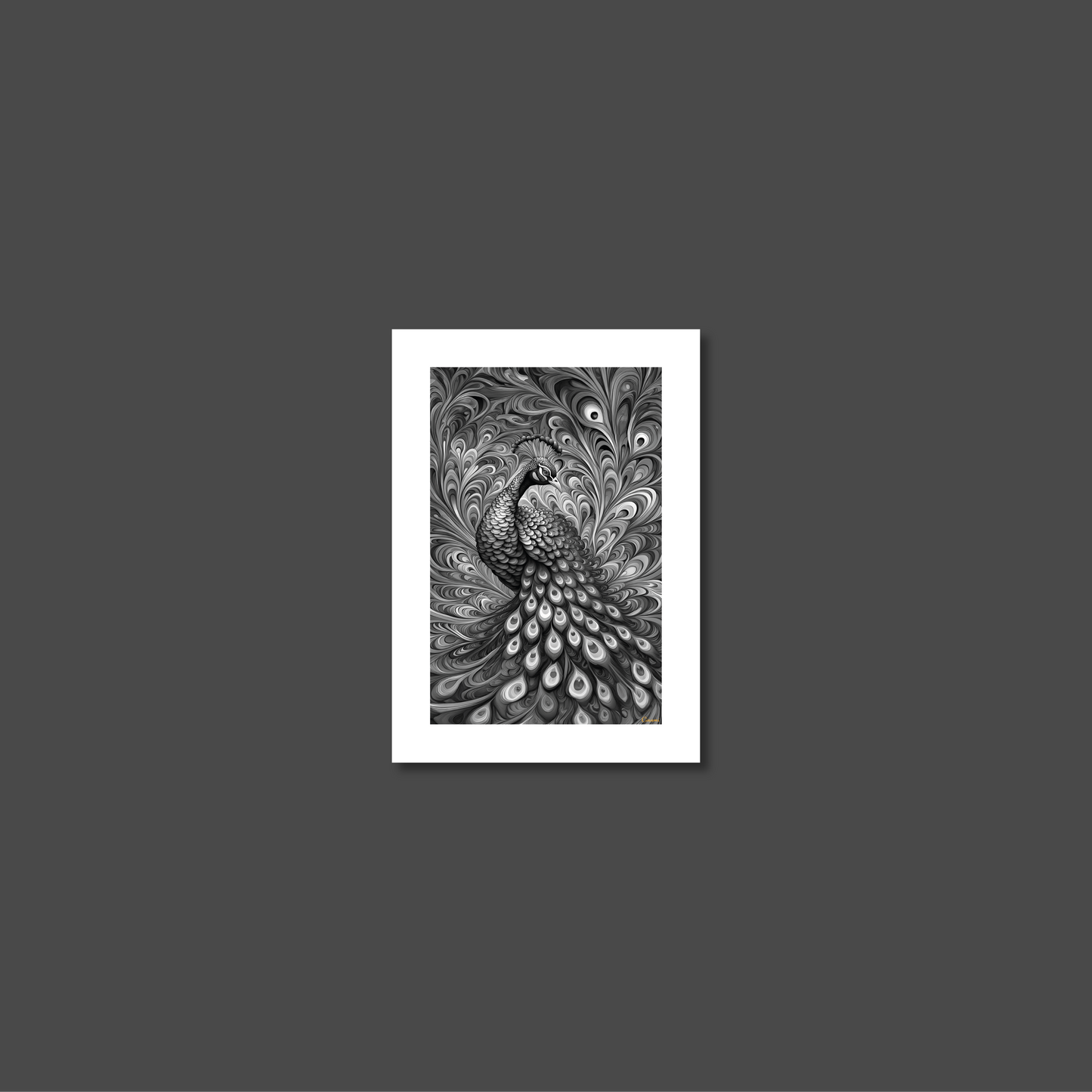 ABSTRACT PEACOCK **UNFRAMED ART PRINT**
