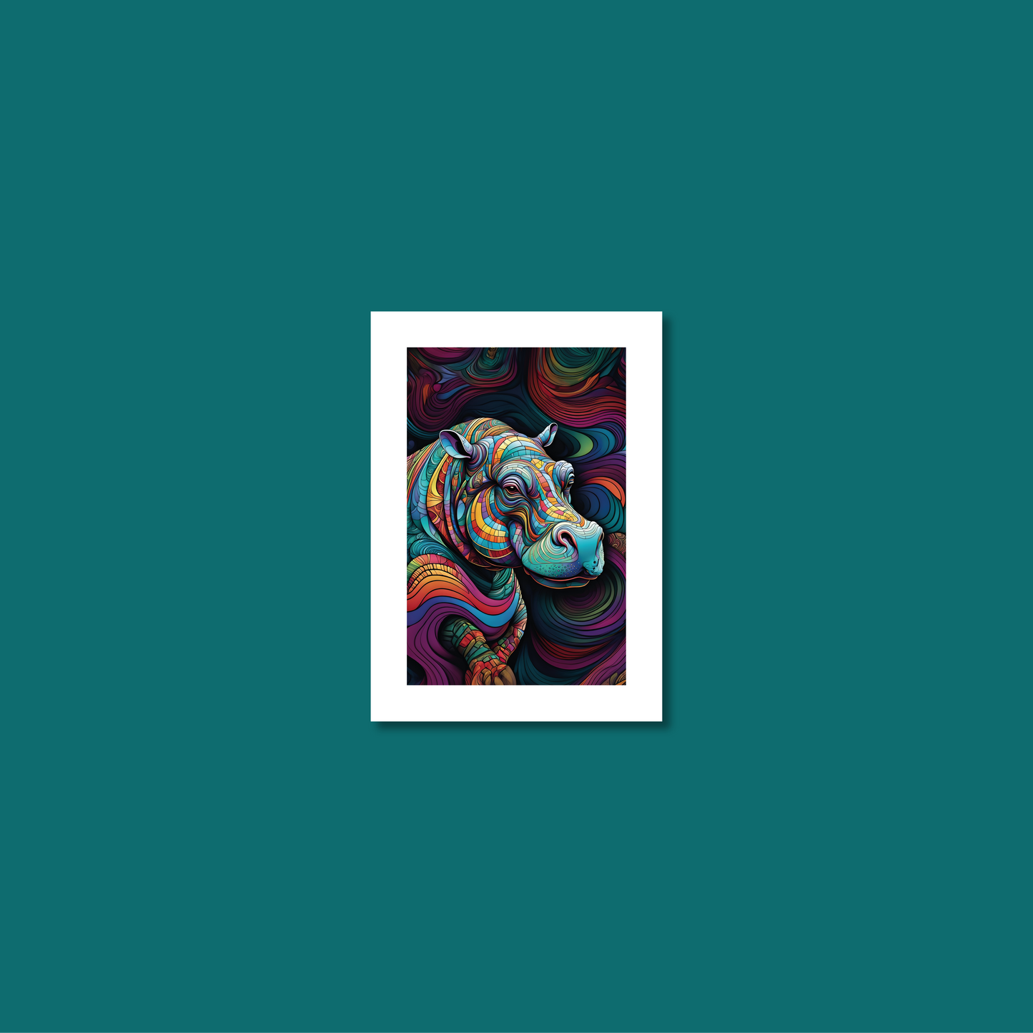 ABSTRACT HIPPO **UNFRAMED ART PRINT**