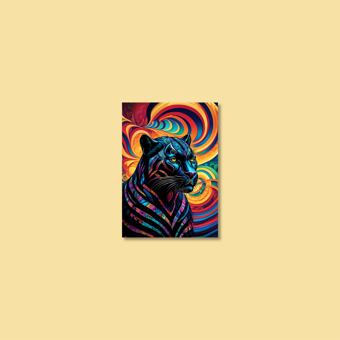 ABSTRACT BLACK PANTHER **UNFRAMED ART PRINT**