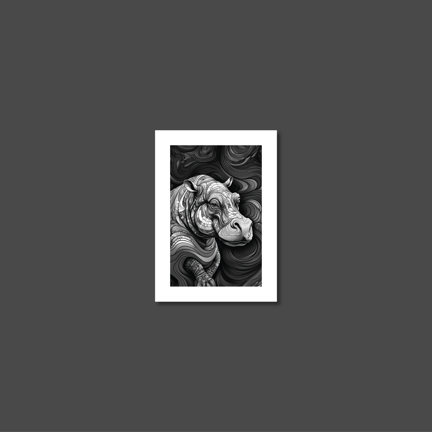 ABSTRACT HIPPO **UNFRAMED ART PRINT**