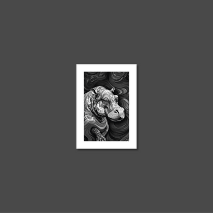 ABSTRACT HIPPO **UNFRAMED ART PRINT**