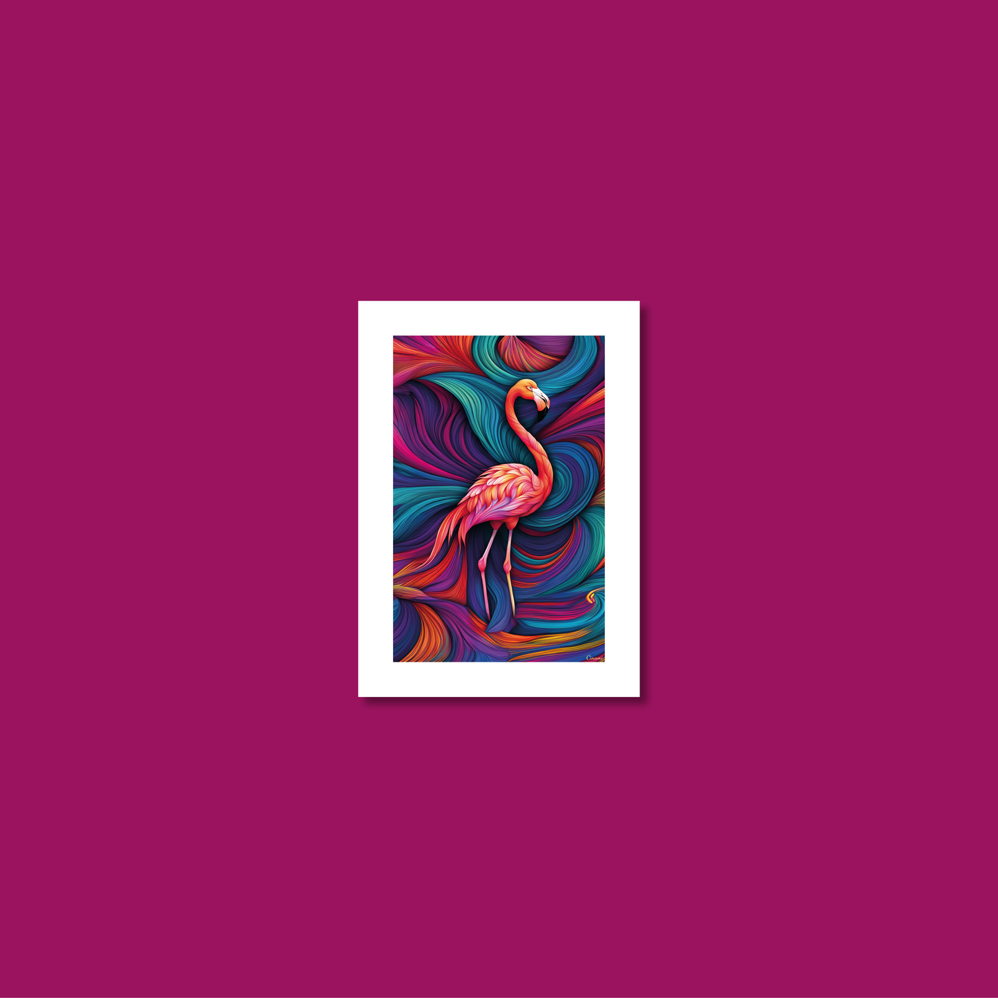 ABSTRACT FLAMINGO **UNFRAMED ART PRINT**