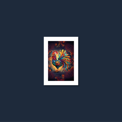 ABSTRACT COCKEREL **UNFRAMED ART PRINT**