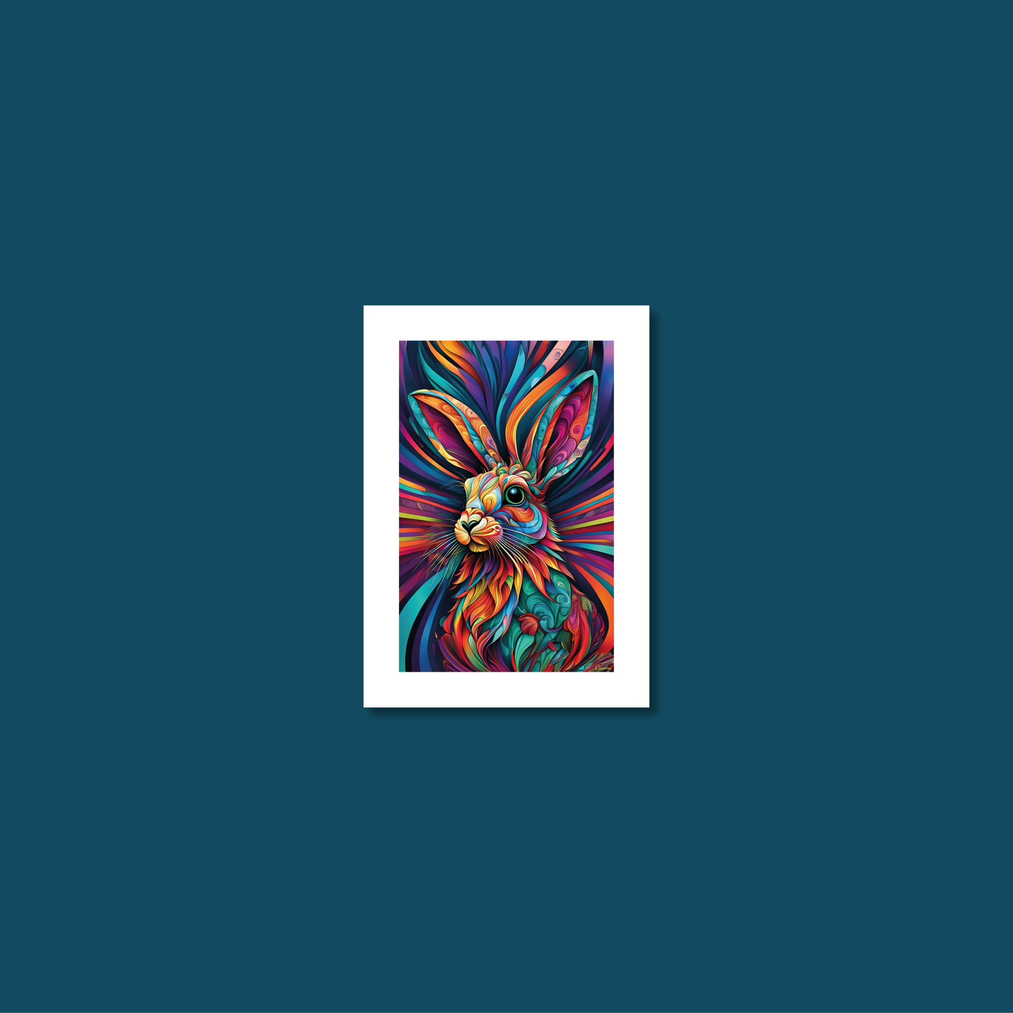 ABSTRACT RABBIT **UNFRAMED ART PRINT**