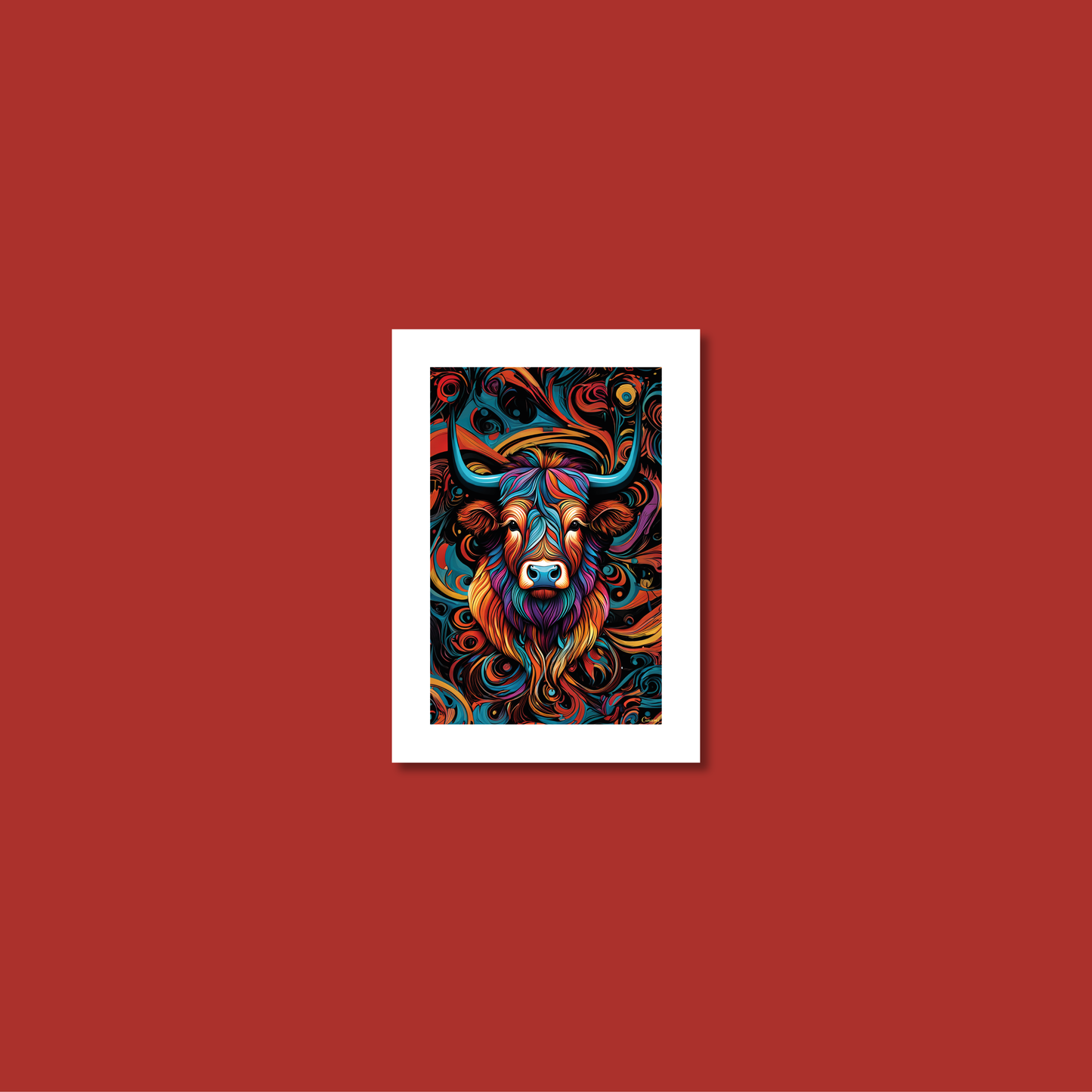 ABSTRACT HIGHLAND CATTLE **UNFRAMED ART PRINT**