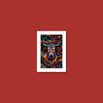 ABSTRACT HIGHLAND CATTLE **UNFRAMED ART PRINT**