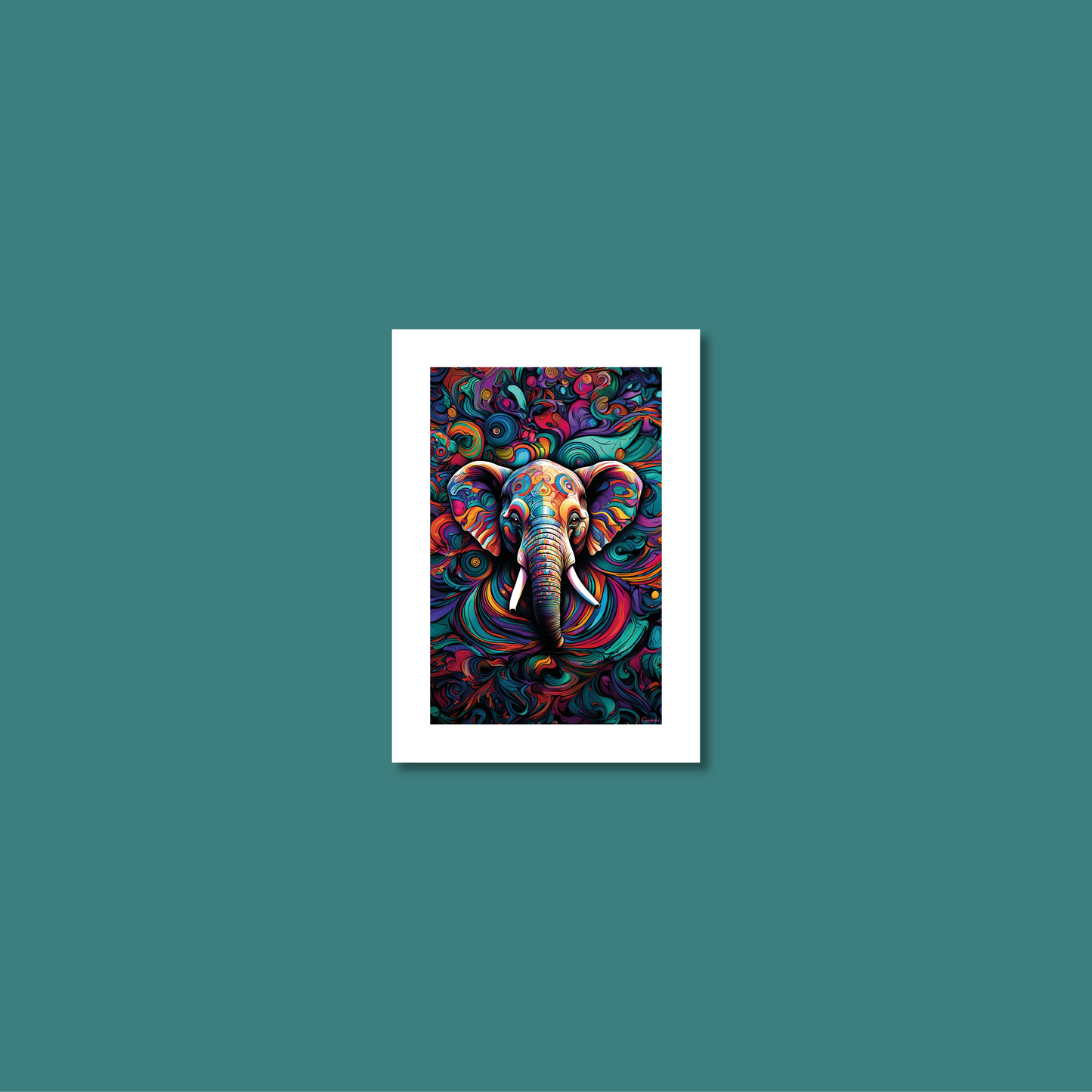 ABSTRACT ELEPHANT **UNFRAMED ART PRINT**