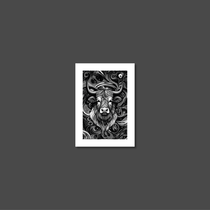 ABSTRACT HIGHLAND CATTLE **UNFRAMED ART PRINT**