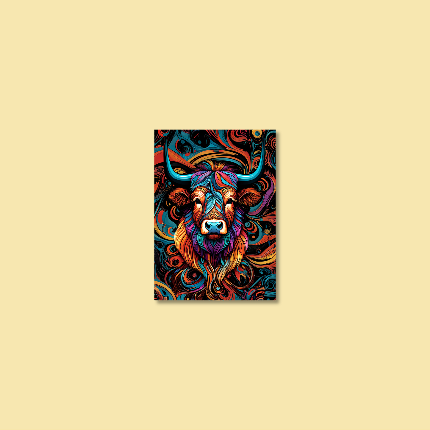 ABSTRACT HIGHLAND CATTLE **UNFRAMED ART PRINT**