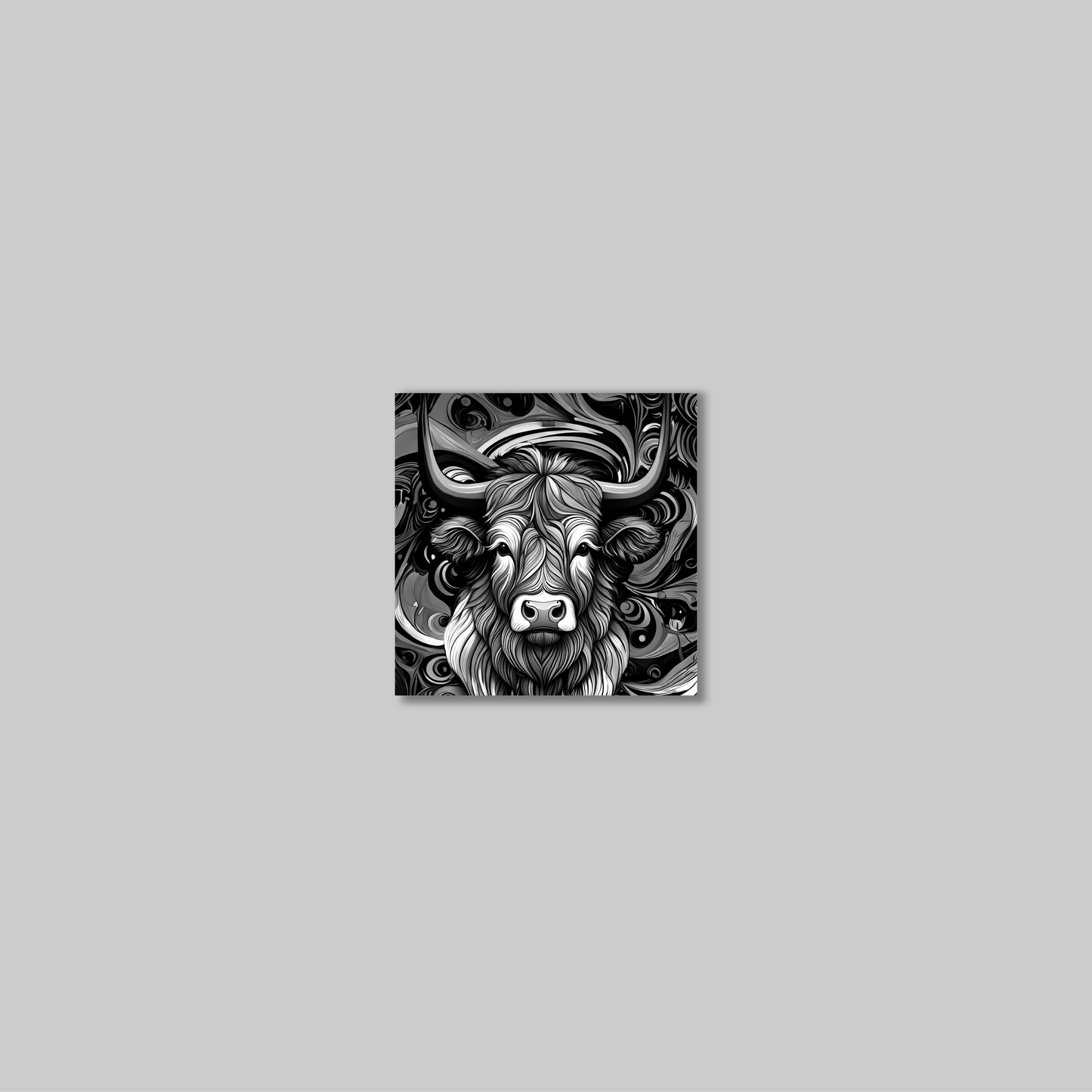 ABSTRACT HIGHLAND CATTLE **UNFRAMED ART PRINT**