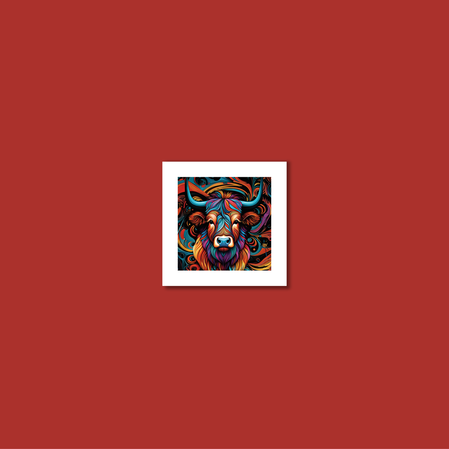 ABSTRACT HIGHLAND CATTLE **UNFRAMED ART PRINT**