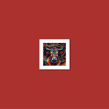 ABSTRACT HIGHLAND CATTLE **UNFRAMED ART PRINT**
