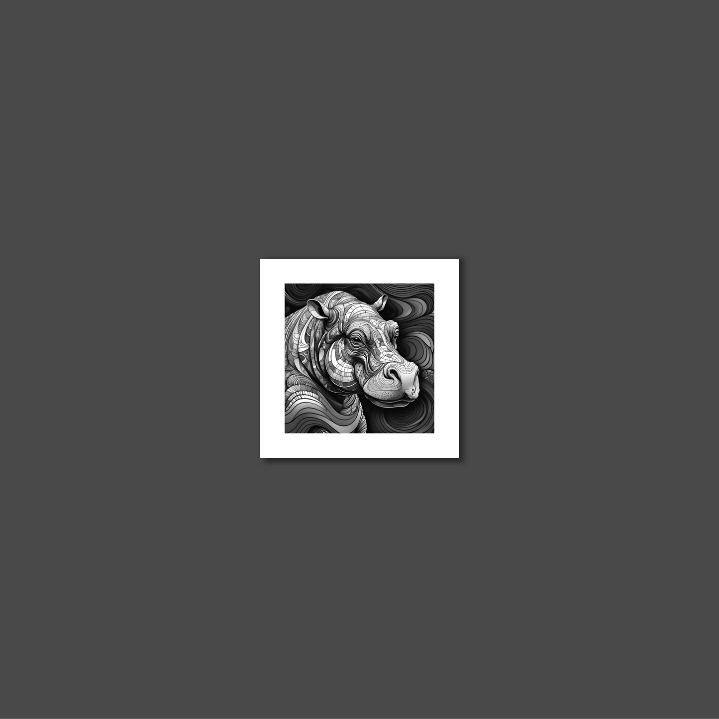 ABSTRACT HIPPO **UNFRAMED ART PRINT**