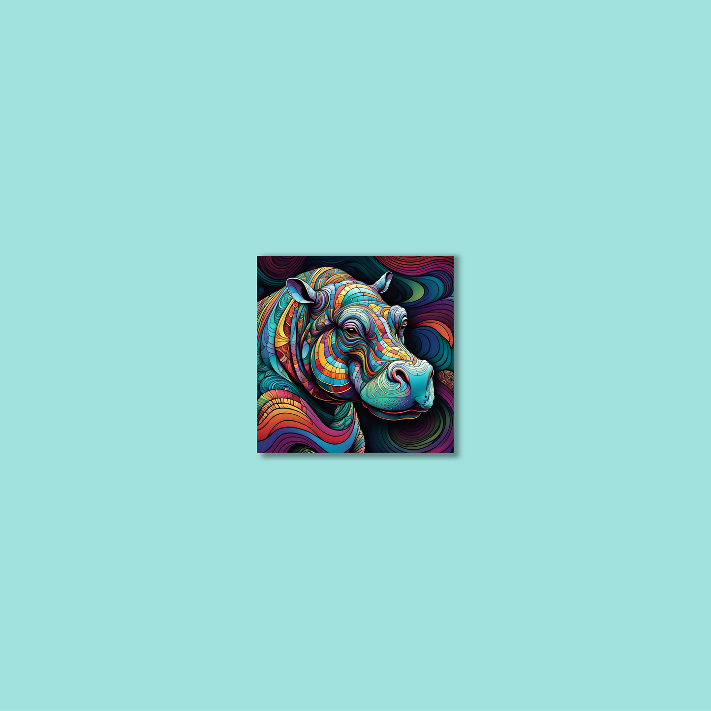 ABSTRACT HIPPO **UNFRAMED ART PRINT**