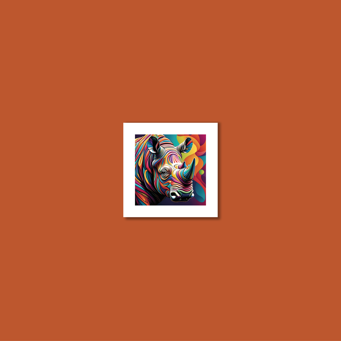 ABSTRACT RHINO **UNFRAMED ART PRINT**