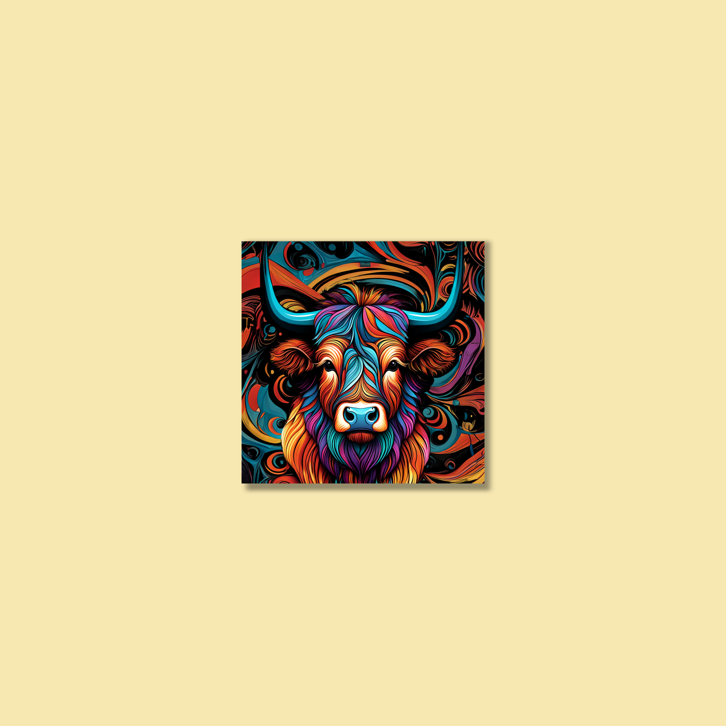 ABSTRACT HIGHLAND CATTLE **UNFRAMED ART PRINT**