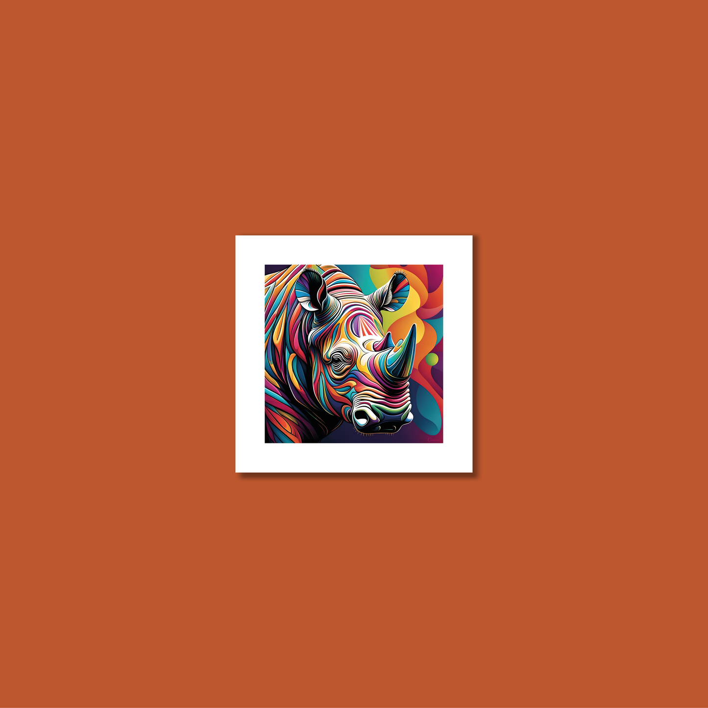 ABSTRACT RHINO **UNFRAMED ART PRINT**